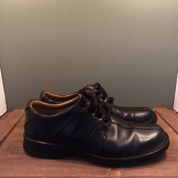 Clarks Other - Clarks Ortholite Mens 14885 Black Leather Ankle Work Boots Shoes Size 9M